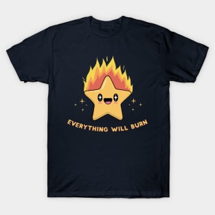 Cute Goth Aesthetic Kawaii Star Everything Will Burn T-Shirt